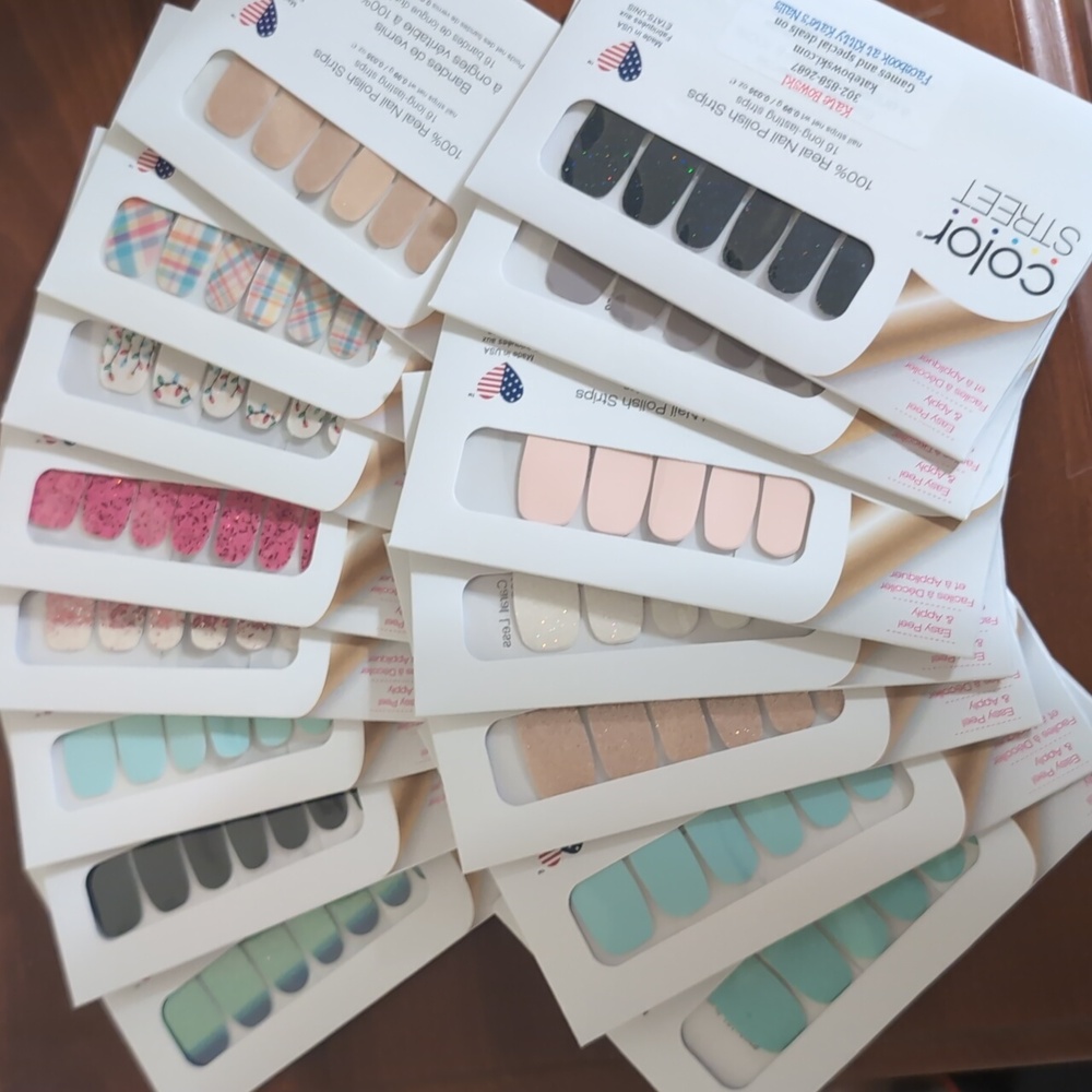 Color Street Nail Polish set of 15 different colors/prints (sold as a lot)